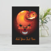 Halloween Skull en Pumpkin Invitation Kaart (Staand voorkant)