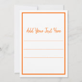 Halloween Skull en Pumpkin Invitation Kaart (Achterkant)