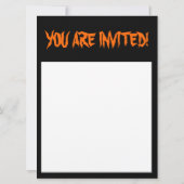 Halloween Skull en Pumpkin Invitation Kaart (Achterkant)