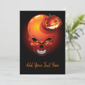 Halloween Skull en Pumpkin Kaart (Staand voorkant)