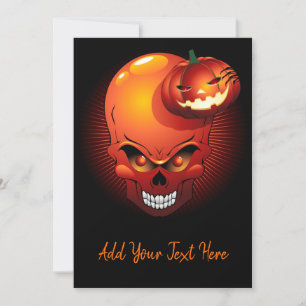 Halloween Skull en Pumpkin Kaart
