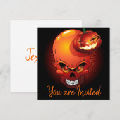 Halloween Skull en Pumpkin Kaart (Voorkant / Achterkant)