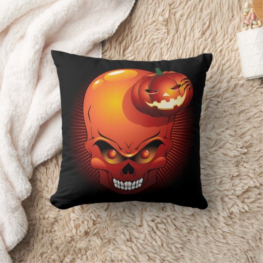 Halloween Skull en Pumpkin Kussen (Deken)
