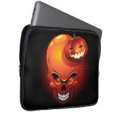 Halloween Skull en Pumpkin Laptop Sleeve (Voorkant Rechts)