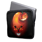Halloween Skull en Pumpkin Laptop Sleeve (Voorkant Links)