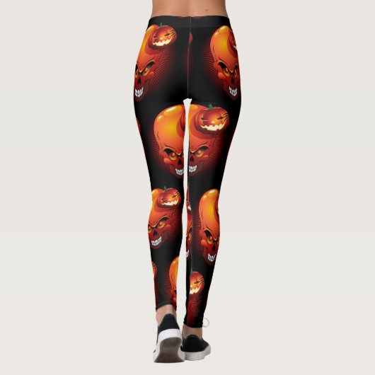 Halloween Skull en Pumpkin Leggings (Achterkant)