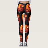 Halloween Skull en Pumpkin Leggings (Voorkant)