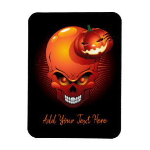 Halloween Skull en Pumpkin Magneet