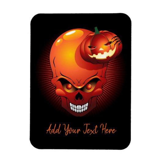 Halloween Skull en Pumpkin Magneet (Verticaal)