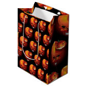 Halloween Skull en Pumpkin Medium Cadeauzakje (Voorkant Gekanteld)