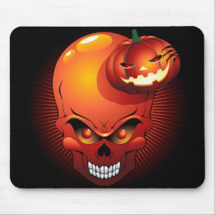 Halloween Skull en Pumpkin Mousepad Muismat