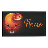 Halloween Skull en Pumpkin Naambadge (Voorkant)
