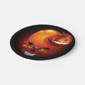 Halloween Skull en Pumpkin Papieren Bordje (Gekanteld)