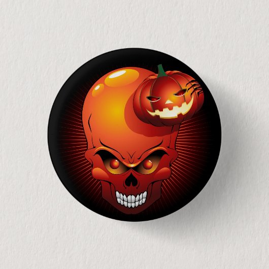 Halloween Skull en Pumpkin Ronde Button 3,2 Cm (Voorkant)