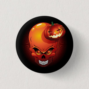 Halloween Skull en Pumpkin Ronde Button 3,2 Cm
