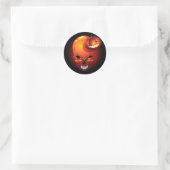 Halloween Skull en Pumpkin Ronde Sticker (Tas)