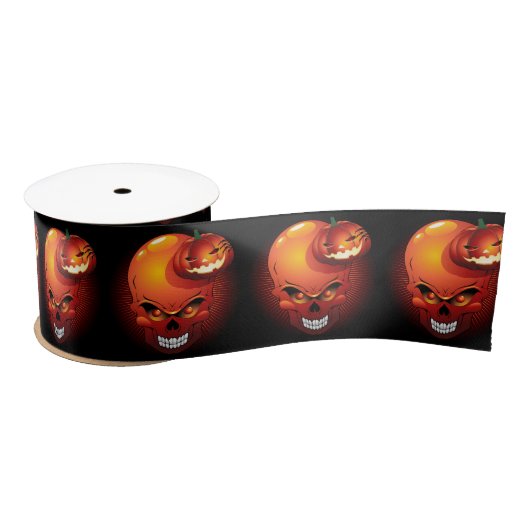 Halloween Skull en Pumpkin Satijnen Lint (Spoel)