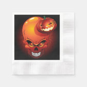Halloween Skull en Pumpkin Servet (Voorkant)