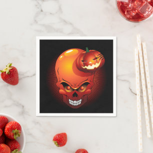 Halloween Skull en Pumpkin Servet