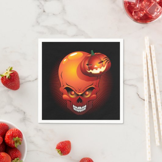 Halloween Skull en Pumpkin Servet (Insitu)