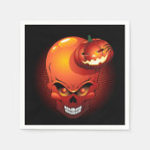 Halloween Skull en Pumpkin Servet (Voorkant)
