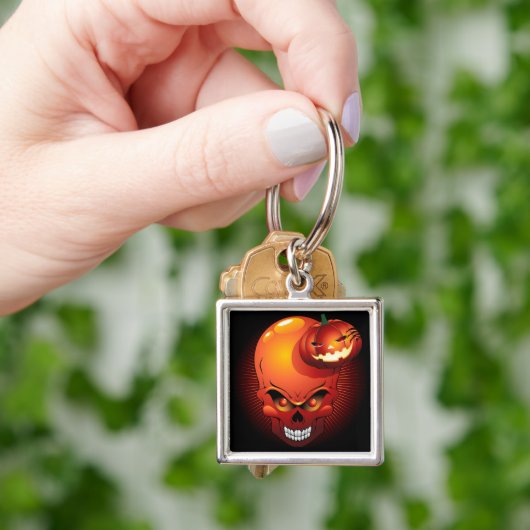Halloween Skull en Pumpkin Sleutelhanger (Hand)
