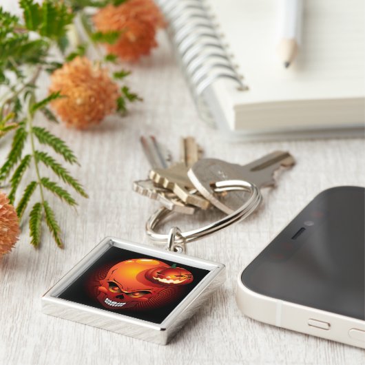 Halloween Skull en Pumpkin Sleutelhanger (Zijkant)