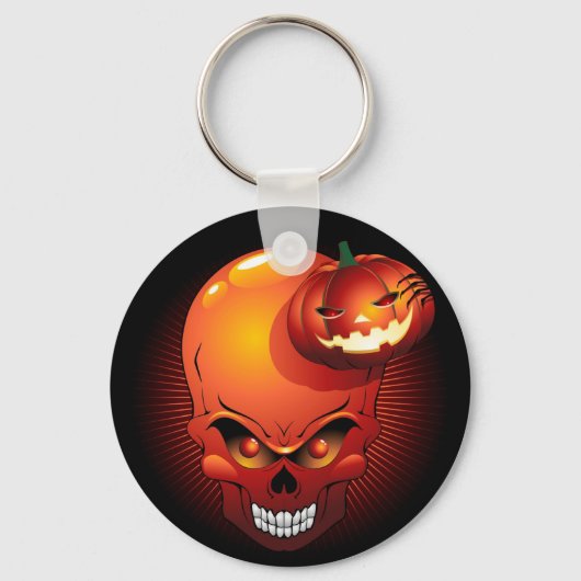 Halloween Skull en Pumpkin Sleutelhanger (Voorkant)