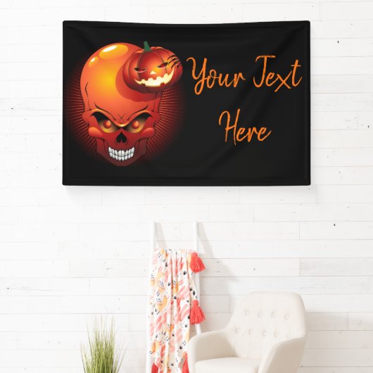Halloween Skull en Pumpkin Spandoek (Insitu)