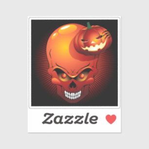 Halloween Skull en Pumpkin Sticker