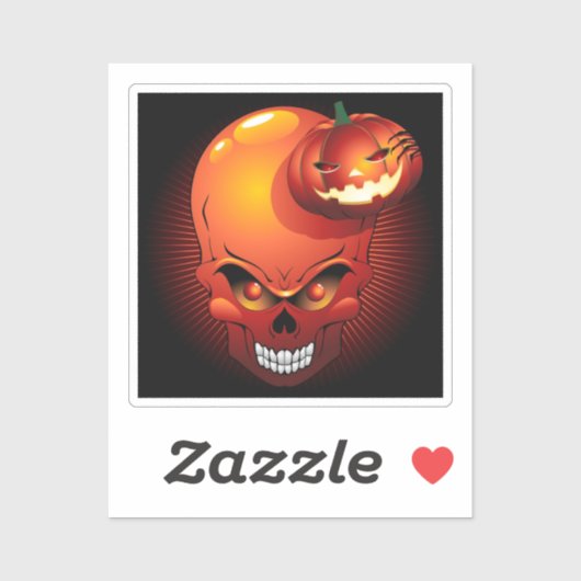 Halloween Skull en Pumpkin Sticker (Vel)