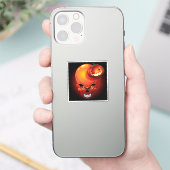 Halloween Skull en Pumpkin Sticker (Telefoon)