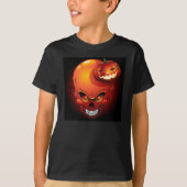 Halloween Skull en Pumpkin T-Shirt (Voorkant)