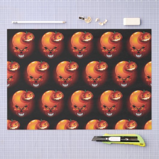 Halloween Skull en Pumpkin Tissuepapier (Craft)