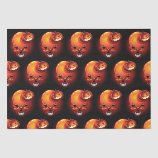 Halloween Skull en Pumpkin Tissuepapier (Voorkant)