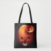 Halloween Skull en Pumpkin Tote Bag (Voorkant)