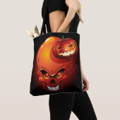 Halloween Skull en Pumpkin Tote Bag (Dichtbij)