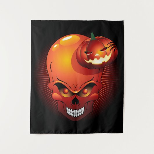 Halloween Skull en Pumpkin Wandkleed (Voorkant)