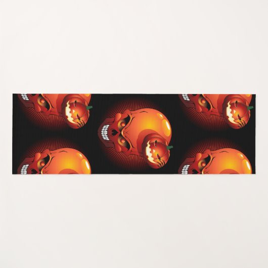 Halloween Skull en Pumpkin Yogamat (Voorkant (horizontaal))