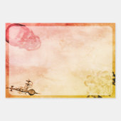 Halloween Skull en Spider Web Scary Ephemera Inpakpapier Vel (Voorkant 3)