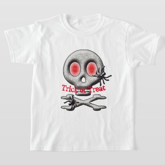 Halloween Skull en Spiers T-shirt (Laagn)