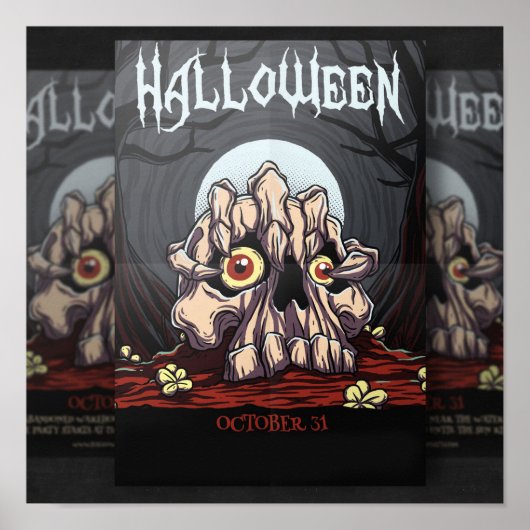 Halloween Skull en Zombie Claw Poster (Voorkant)
