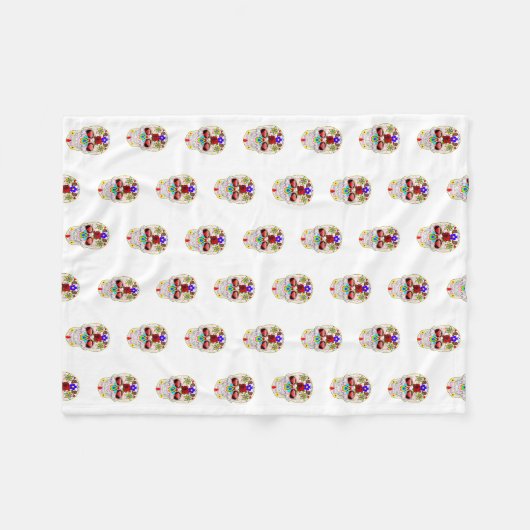 Halloween Skull Fleece Deken (Voorkant (Horizontaal))