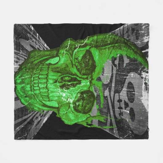 Halloween Skull Fleece Deken (Voorkant (Horizontaal))