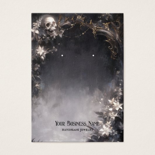Halloween Skull Flowers Oorbel Display Kaart (Voorkant)