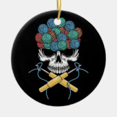 Halloween Skull Gehaakte Lover Garen Grappig Skele Keramisch Ornament (Voorkant)