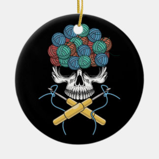 Halloween Skull Gehaakte Lover Garen Grappig Skele Keramisch Ornament