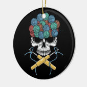 Halloween Skull Gehaakte Lover Garen Grappig Skele Keramisch Ornament (Links)