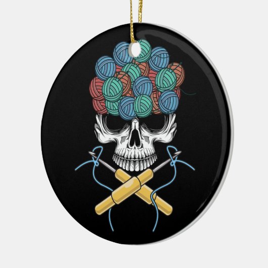 Halloween Skull Gehaakte Lover Garen Grappig Skele Keramisch Ornament (Links)