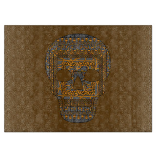 Halloween Skull Glass Cutting Board Snijplank